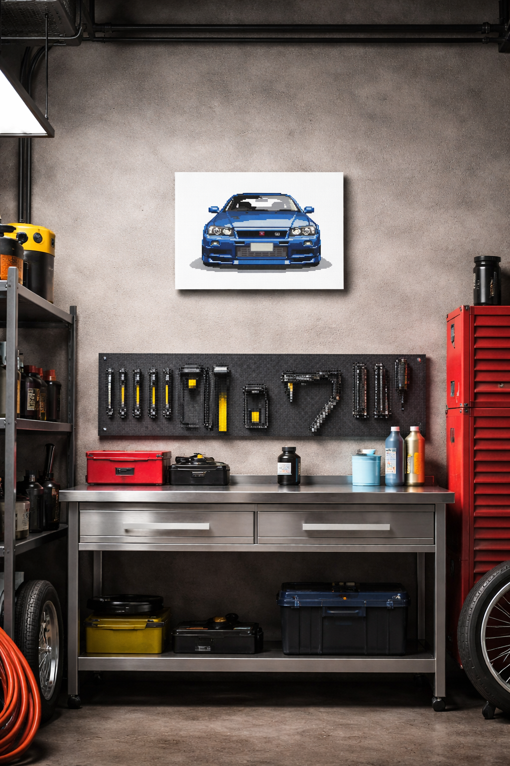 Patrón de Punto de Cruz "Nissan Skyline R34" - CrossGuidetPatterns