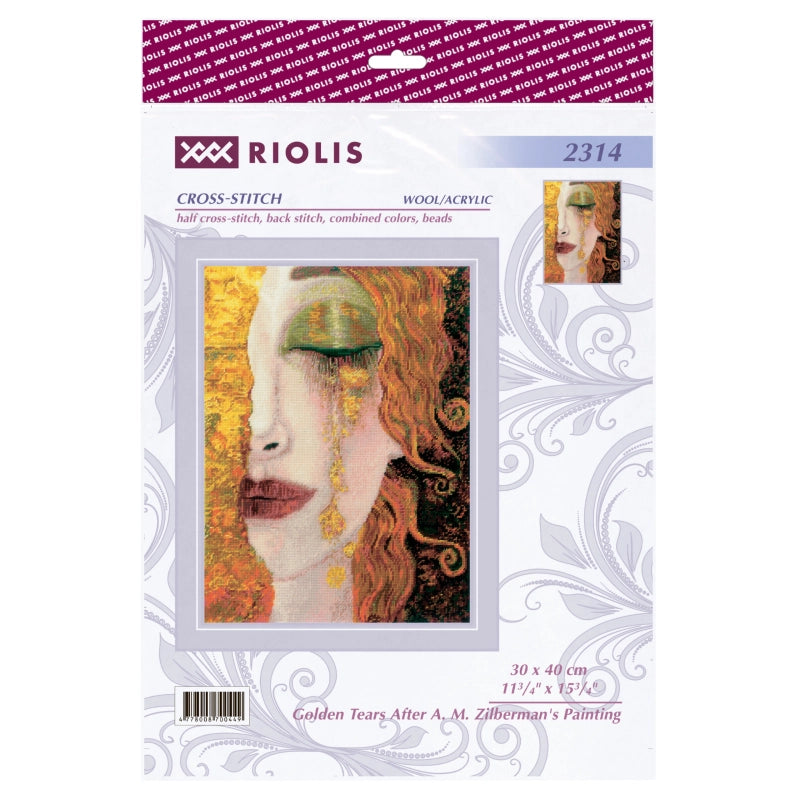 Kit de Punto de Cruz Riolis "Lágrimas Doradas de Klimt" - 2314