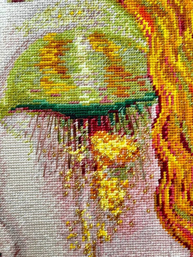 Kit de Punto de Cruz Riolis "Lágrimas Doradas de Klimt" - 2314