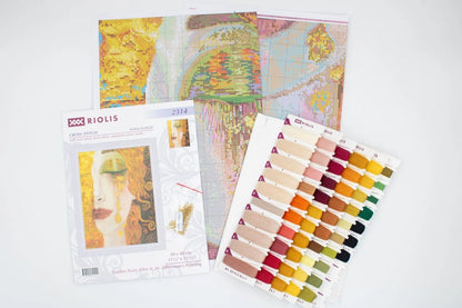 Kit de Punto de Cruz Riolis "Lágrimas Doradas de Klimt" - 2314