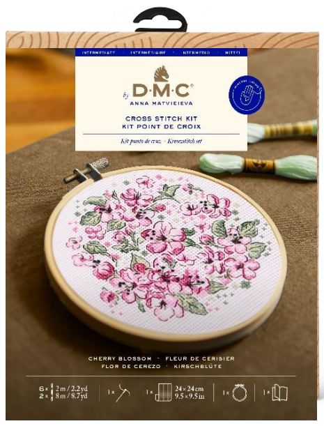 Kit de Punto de Cruz DMC "Cherry Blossom" - Colección Diseñadoras 2.0 - BK412