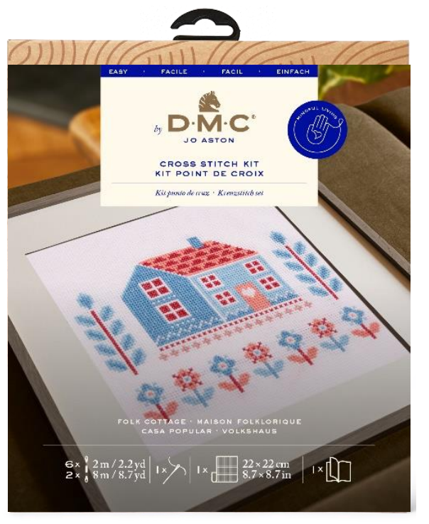 Kit de Punto de Cruz DMC "Folk Cottage" - Colección Diseñadoras 2.0 - BK408