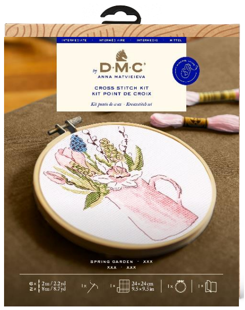 Kit de Punto de Cruz DMC "Spring Garden Jug" - Colección Diseñadoras 2.0 - BK413