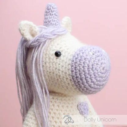 Unicornio morado de crochet de Hardicraft