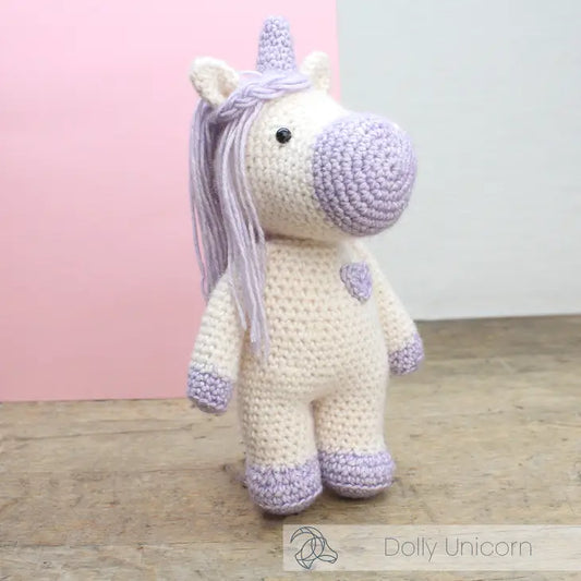 Unicornio morado de crochet de Hardicraft