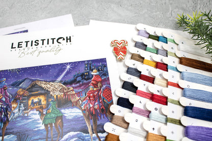 Kit de Punto de Cruz Letistitch "Los Tres Reyes Magos de Oriente" - L8108