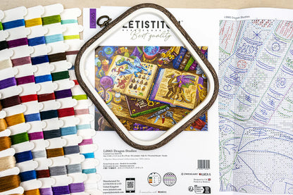 Kit de Punto de Cruz Letistitch "Estudios del Dragón" - L9965