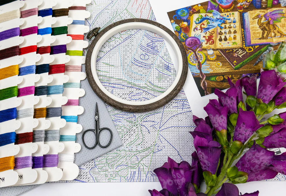 Kit de Punto de Cruz Letistitch "Estudios del Dragón" - L9965