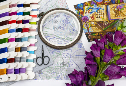 Kit de Punto de Cruz Letistitch "Estudios del Dragón" - L9965