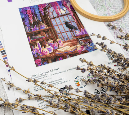 Kit de Punto de Cruz Letistitch "La Biblioteca del Cuervo" L9987