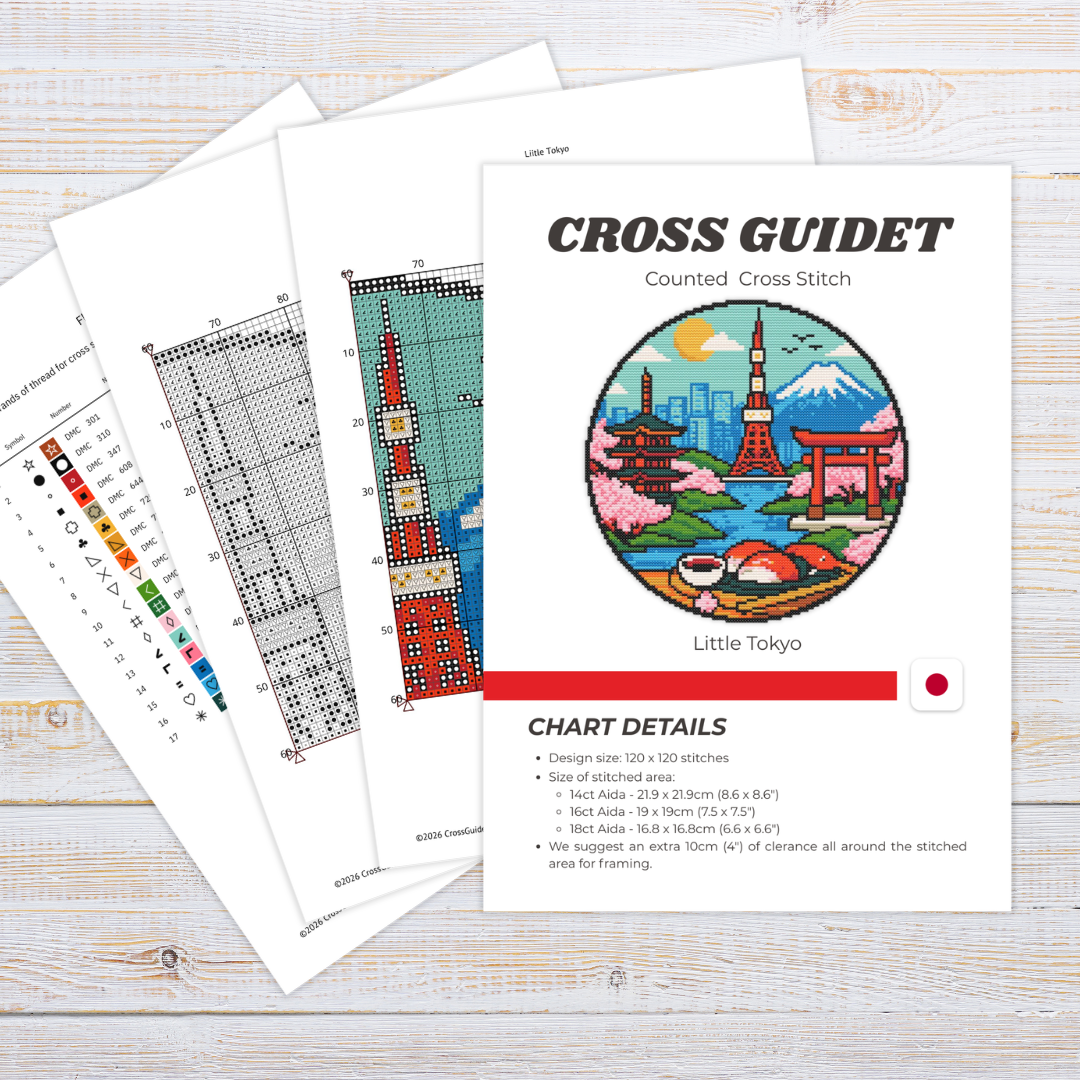 Patrón de Punto de Cruz "Little Tokyo" - CrossGuidetPatterns