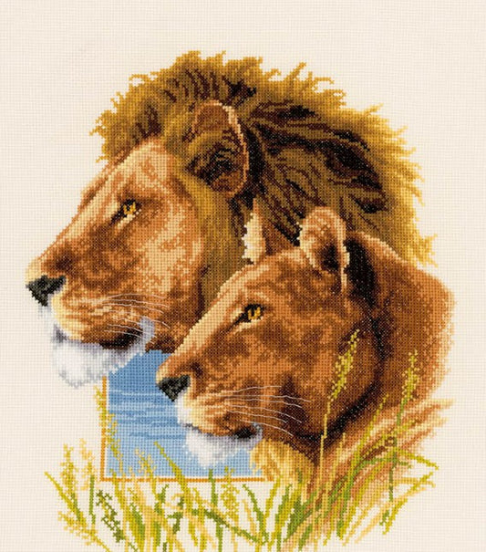 Kreuzstichset „Löwenpaar“ – PN0143773