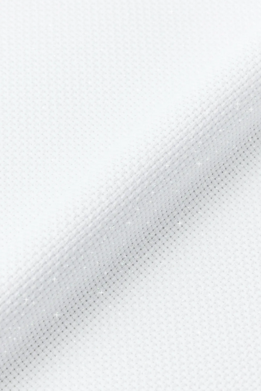 Tela para bordar irisada blanca Aida 14 ct DMC por metros para bordados de punto de cruz con efecto nacarado