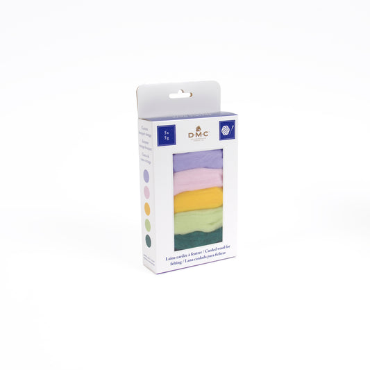 Set Lanas Cardadas para Fieltrar DMC "Ramo Vintage" - 5 Colores