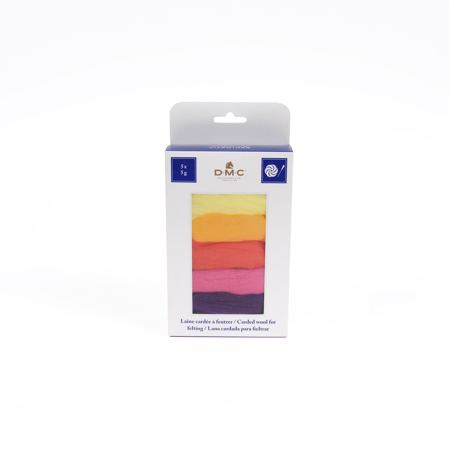 Set Lanas Cardadas para Fieltrar DMC "Vitaminas" - 5 Colores