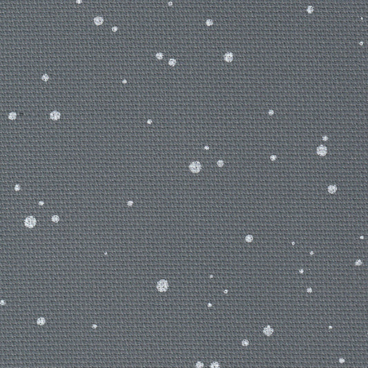 Tela Aida 18ct Splash Gris Zweigart 3793/7419 por metros, color gris antracita con motas blancas, 100% algodón para punto de cruz detallado.