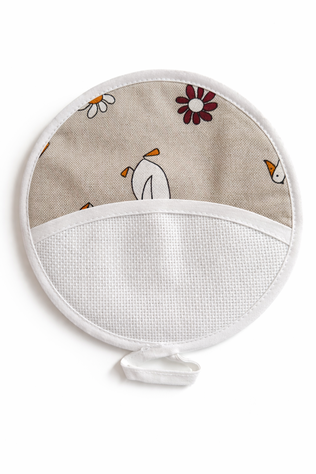 Set Manopla + Agarraderos de Cocina para Bordar "Pato" - BM Ricami
