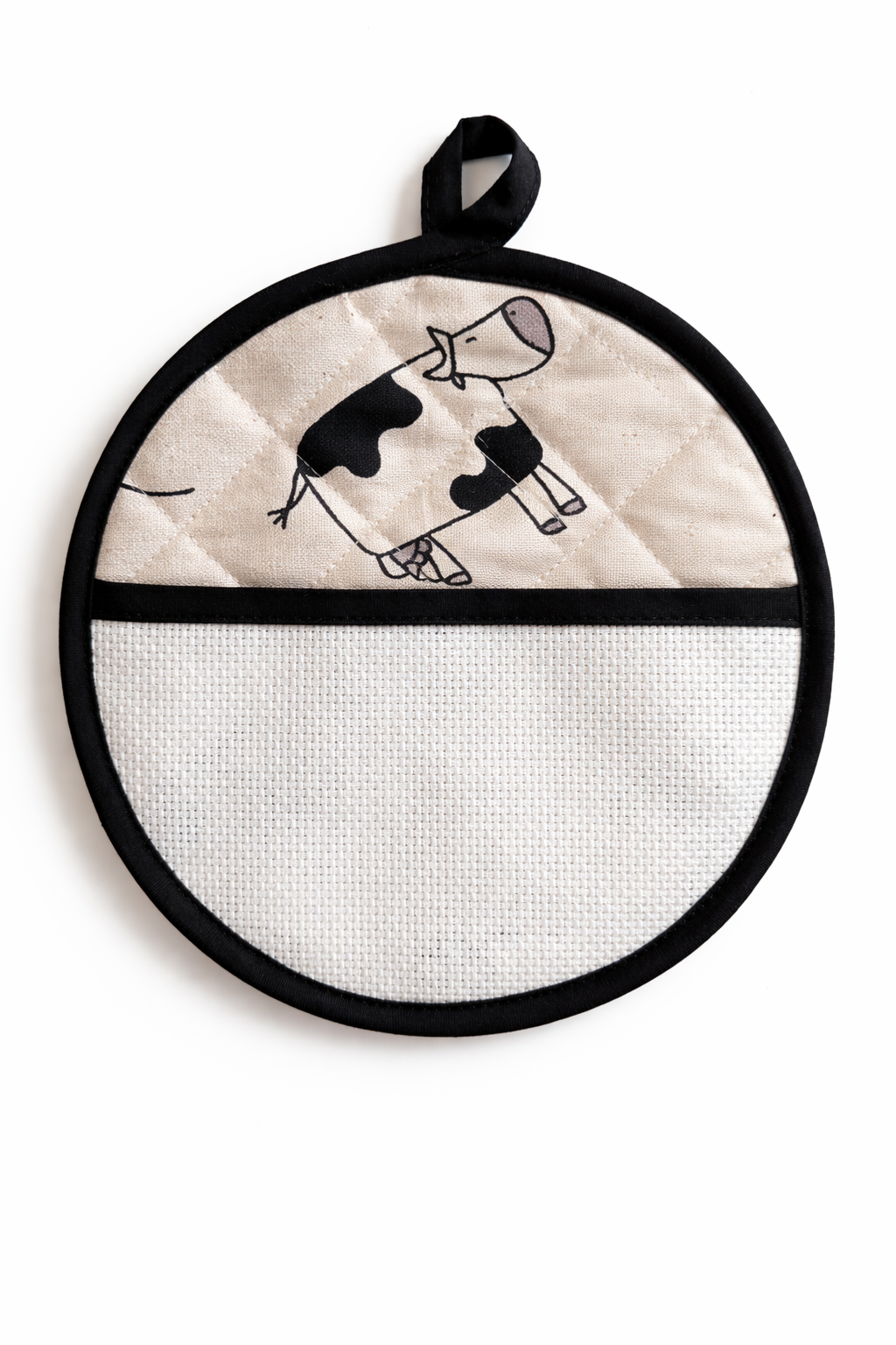 Set Manopla + Agarraderos de Cocina para Bordar "Vacas" - BM Ricami