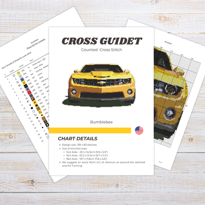 Patrón de Punto de Cruz "Chevrolet Camaro Bumblebee" - CrossGuidetPatterns