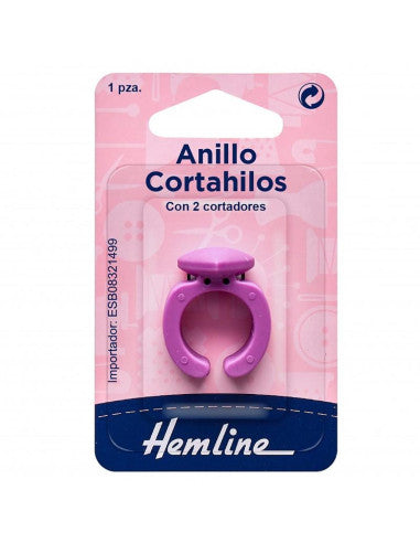 Anillo Cortahilos Hemline en forma de corazón con 2 cortadores para un corte de hilos fácil y rápido. Ideal para labores de costura y bordado.