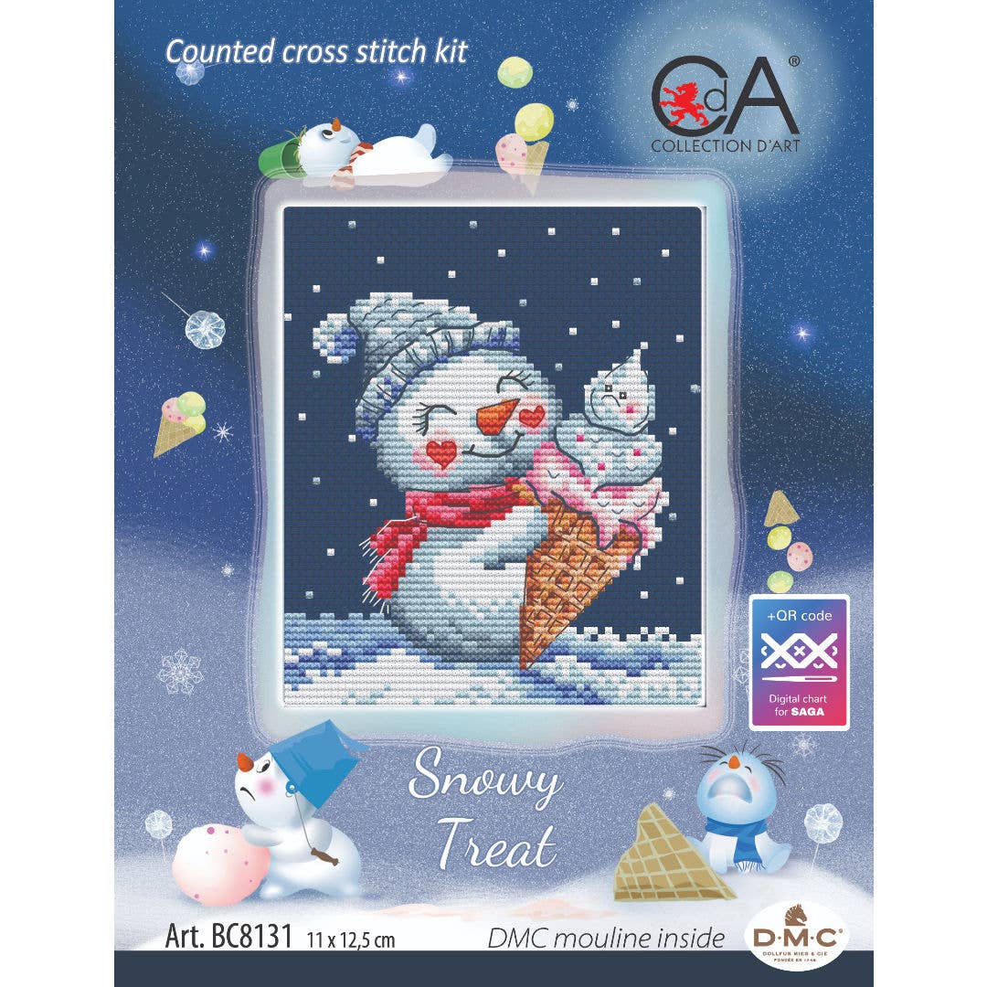 Kit de Punto de Cruz Collection D’Art "Muñeco de Nieve Helado" - BC8131
