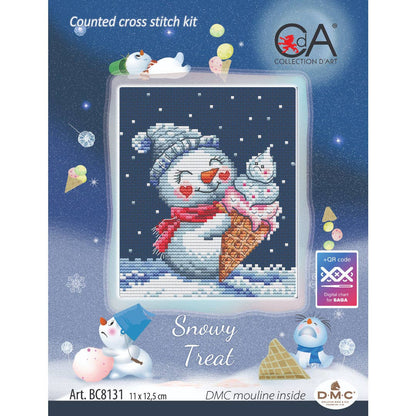 Kit de Punto de Cruz Collection D’Art "Muñeco de Nieve Helado" - BC8131