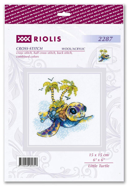 Kit de Punto de Cruz Riolis "Pequeña Tortuga" - 2287