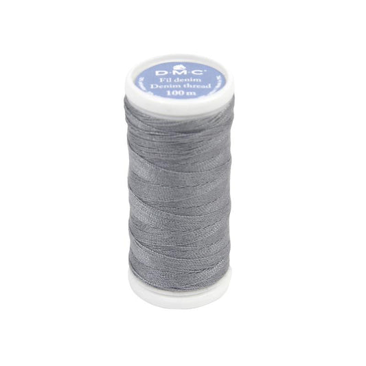 Bobina de hilo denim DMC 3003 gris de 100 m para reparar jeans grises y prendas vaqueras