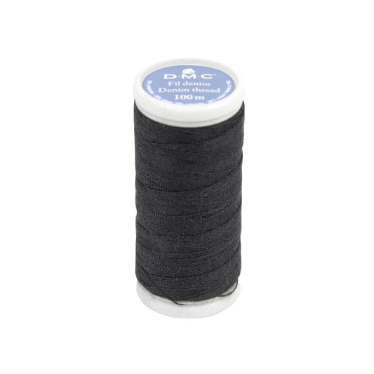Bobina de hilo denim DMC 3006 negro de 100 m para coser y reparar jeans negros con máquina de coser