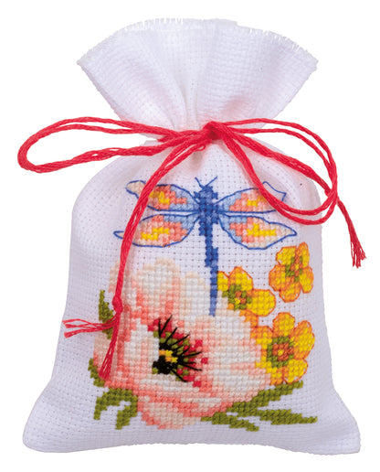 Set de 3 Bolsitas de Hierbas en Punto de Cruz "Flores Coloridas" - Vervaco