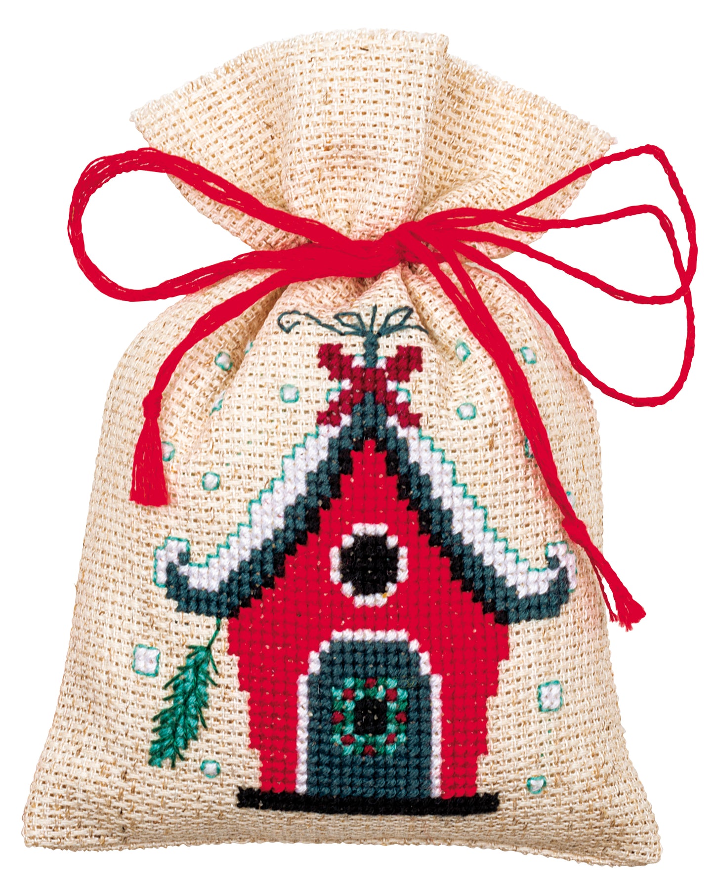 Set de 3 Bolsitas de Hierbas en Punto de Cruz "Pájaros de Navidad" - Vervaco