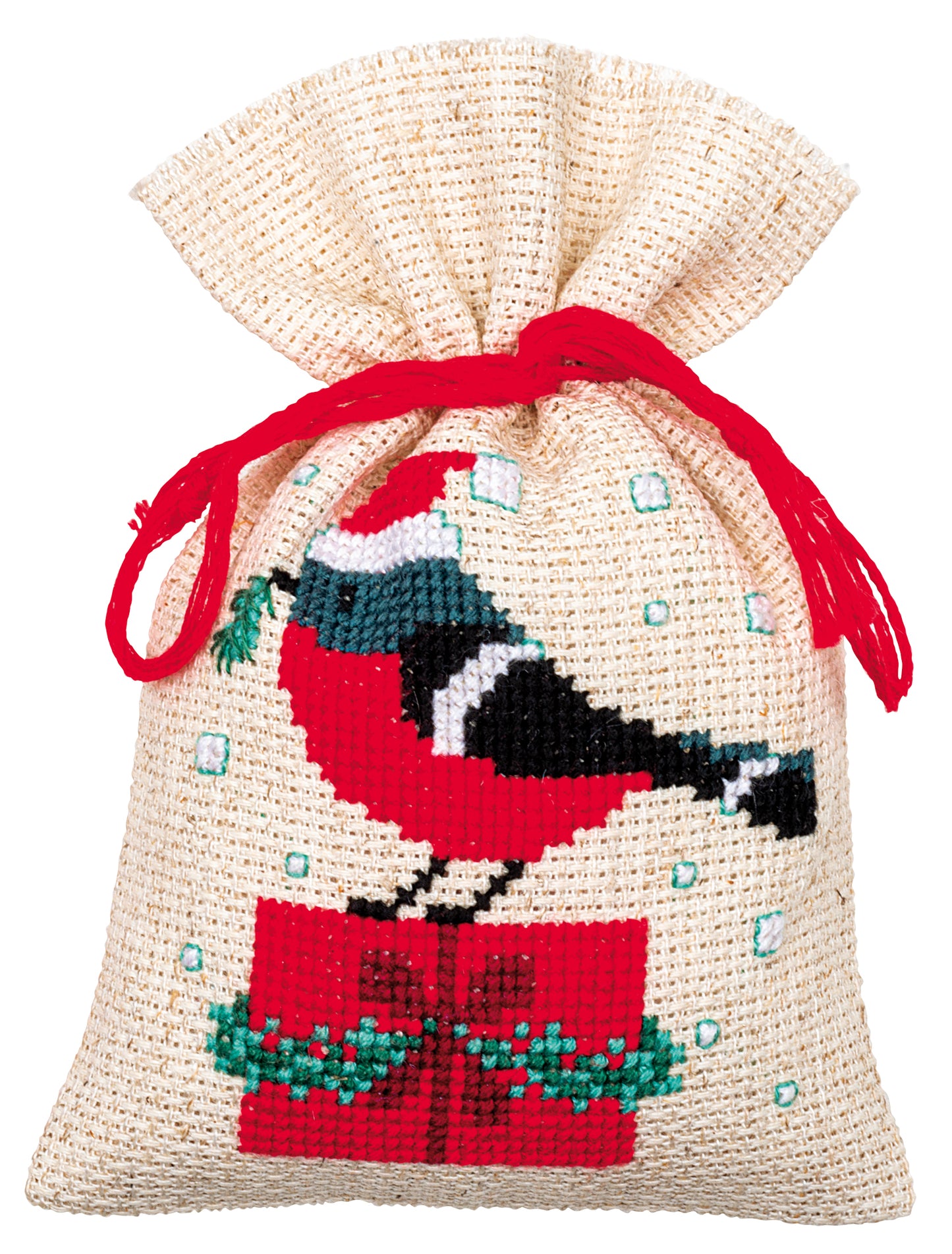 Set de 3 Bolsitas de Hierbas en Punto de Cruz "Pájaros de Navidad" - Vervaco