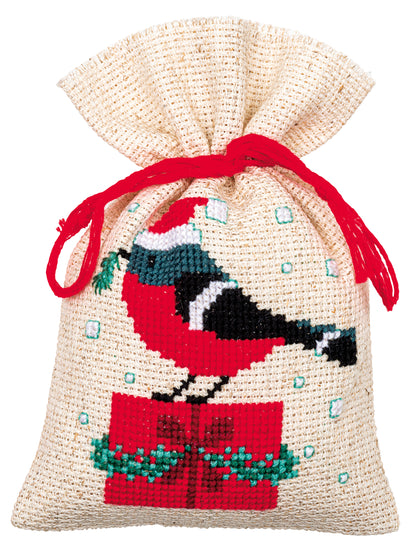 Set de 3 Bolsitas de Hierbas en Punto de Cruz "Pájaros de Navidad" - Vervaco