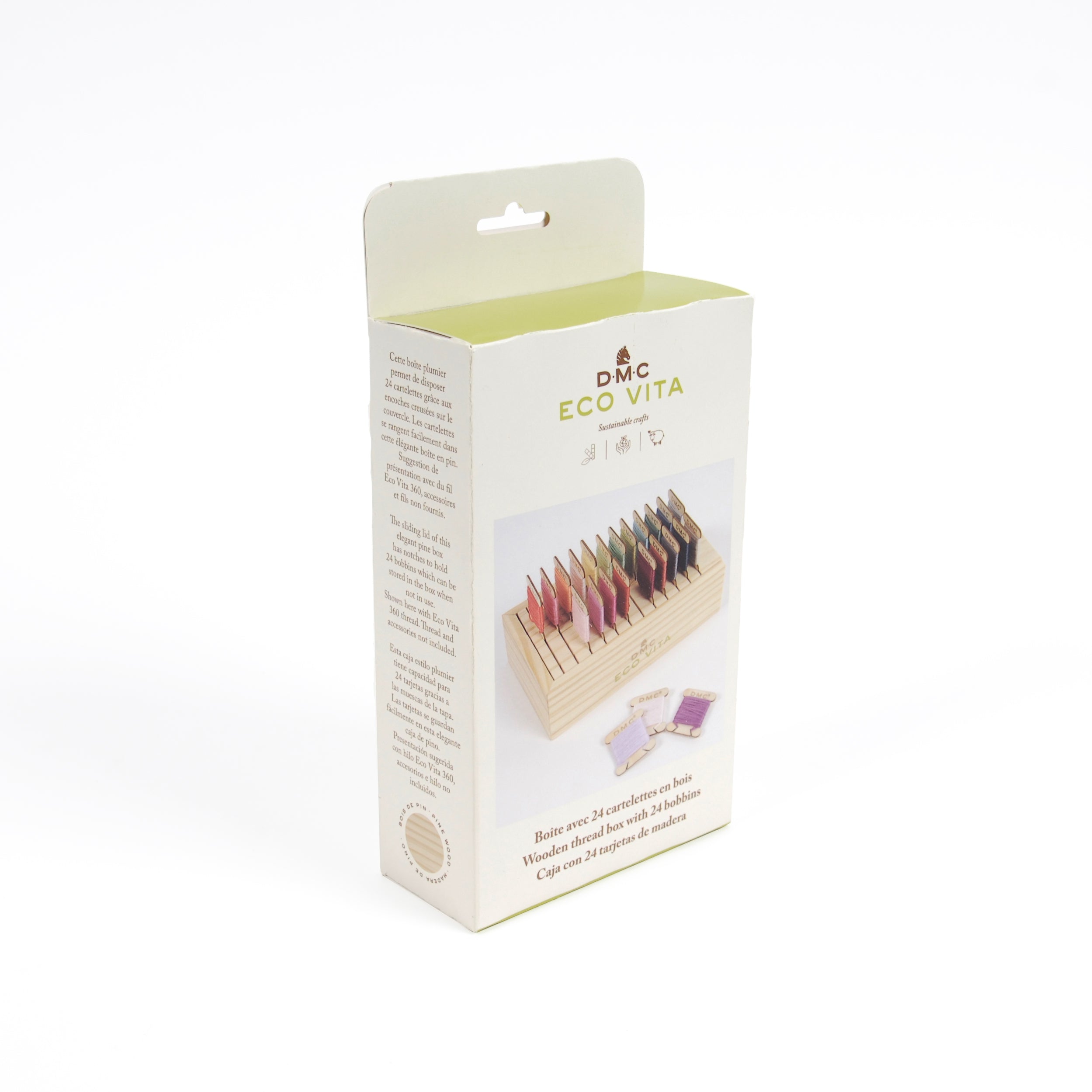 Caja Organizadora de Madera para 24 Bobinas de Hilo - DMC Eco Vita
