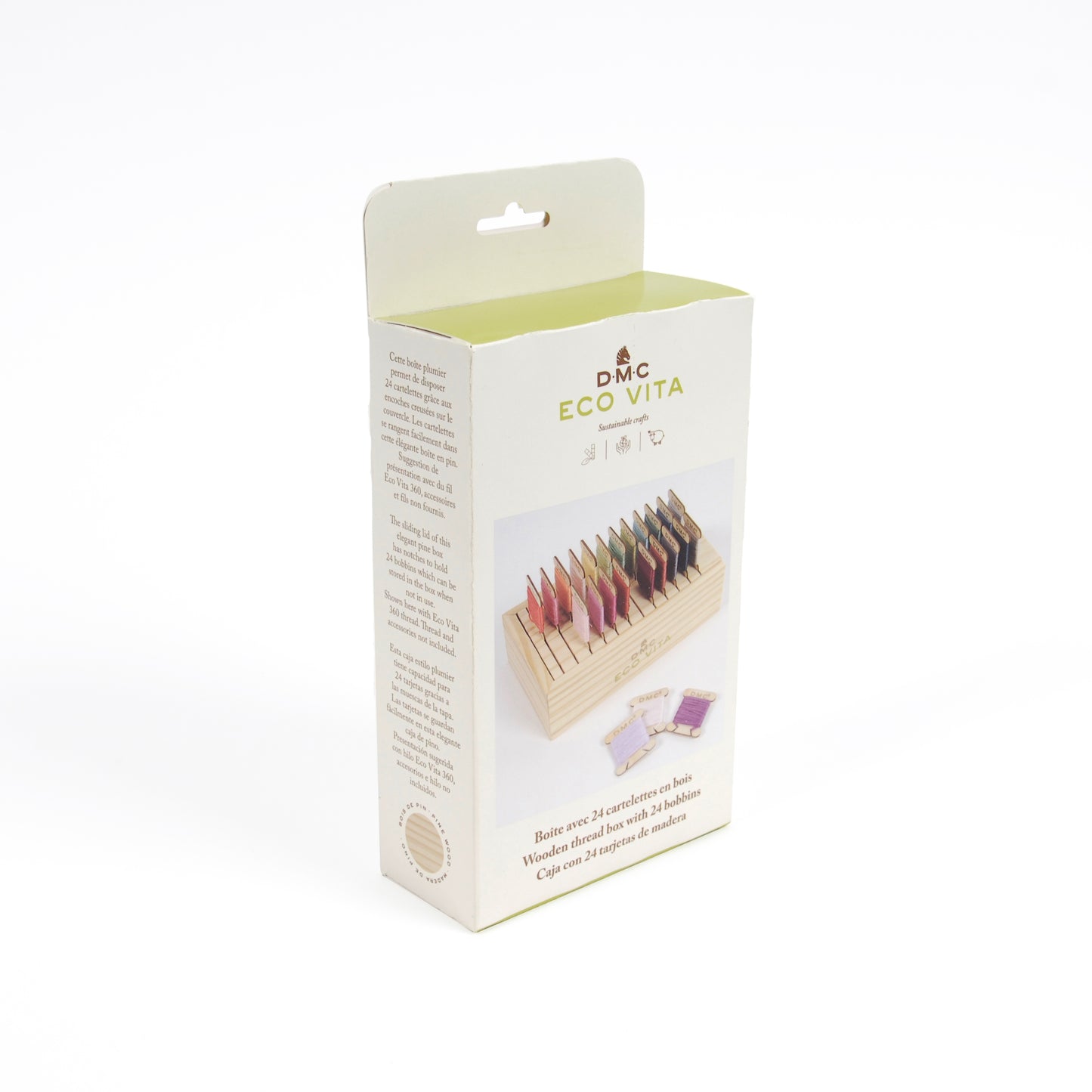 Caja Organizadora de Madera para 24 Bobinas de Hilo - DMC Eco Vita
