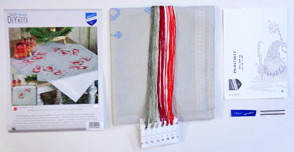 Camino de Mesa en Punto de Cruz "Gnomos Esquiando" - Vervaco