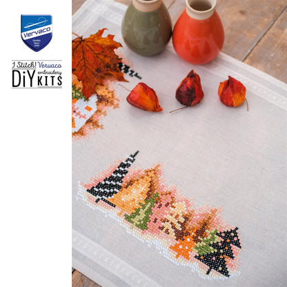 Camino de Mesa en Punto de Cruz "Pueblo Invernal" - Vervaco