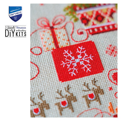 Camino de Mesa en Punto de Cruz "Regalos bajo el árbol" - Vervaco