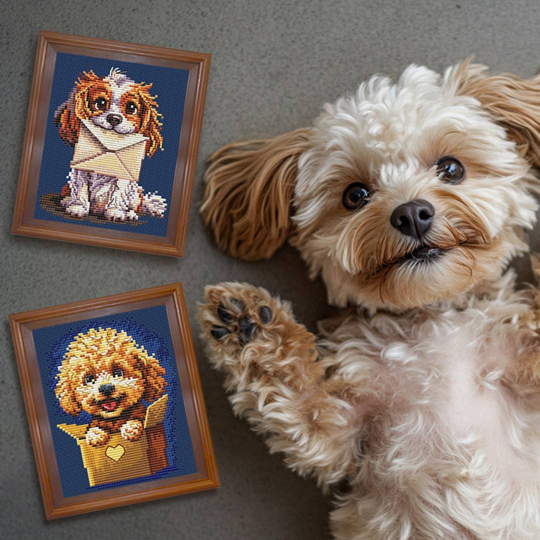 Kit de Punto de Cruz Collection D’Art "Carta de Perro" BC8123