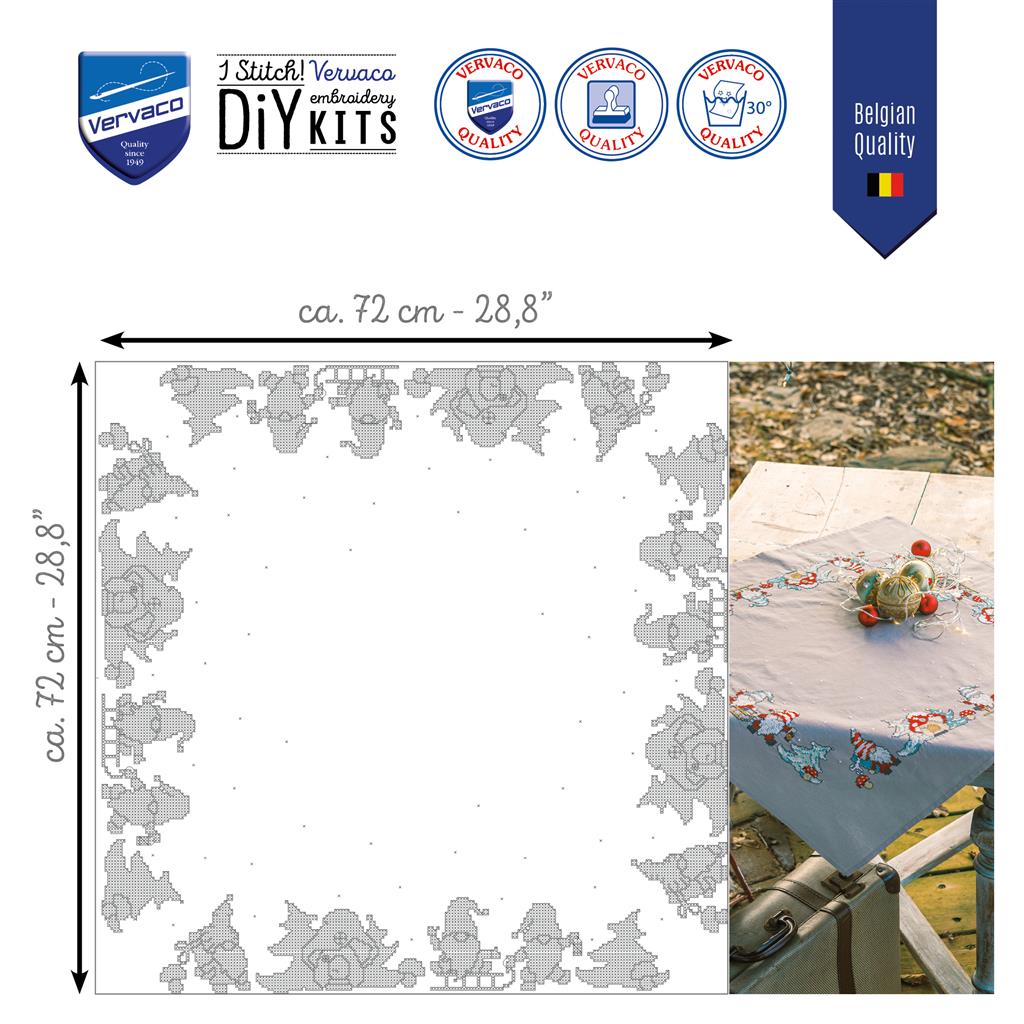 Centro de Mesa en Punto de Cruz "Gnomos" - Vervaco