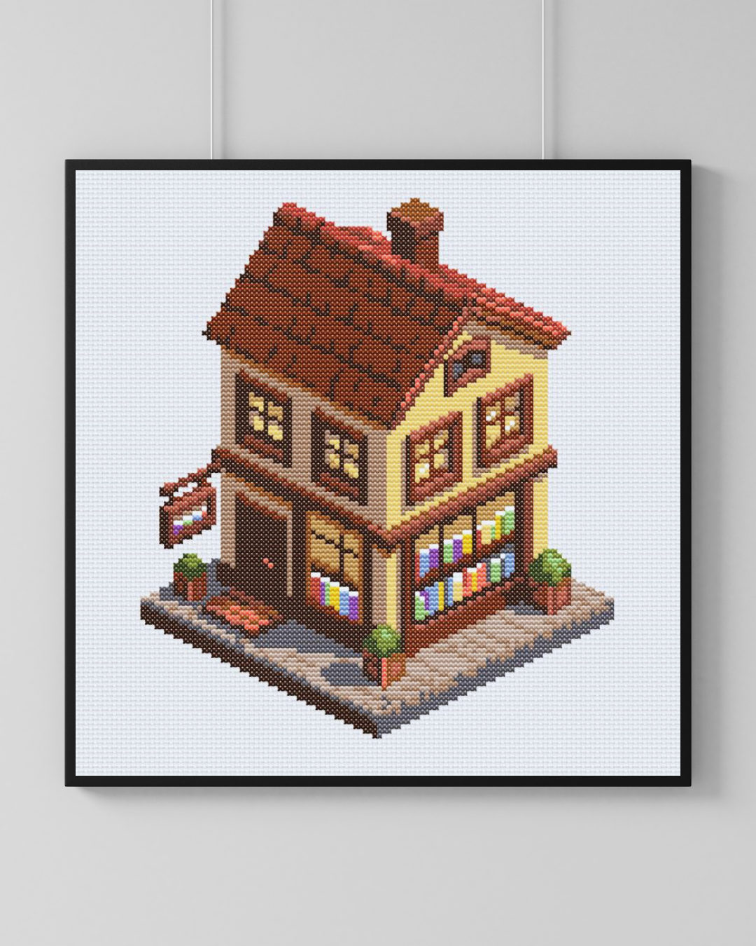 Patrón de Punto de Cruz "Cozy Bookstore" - CrossGuidetPatterns