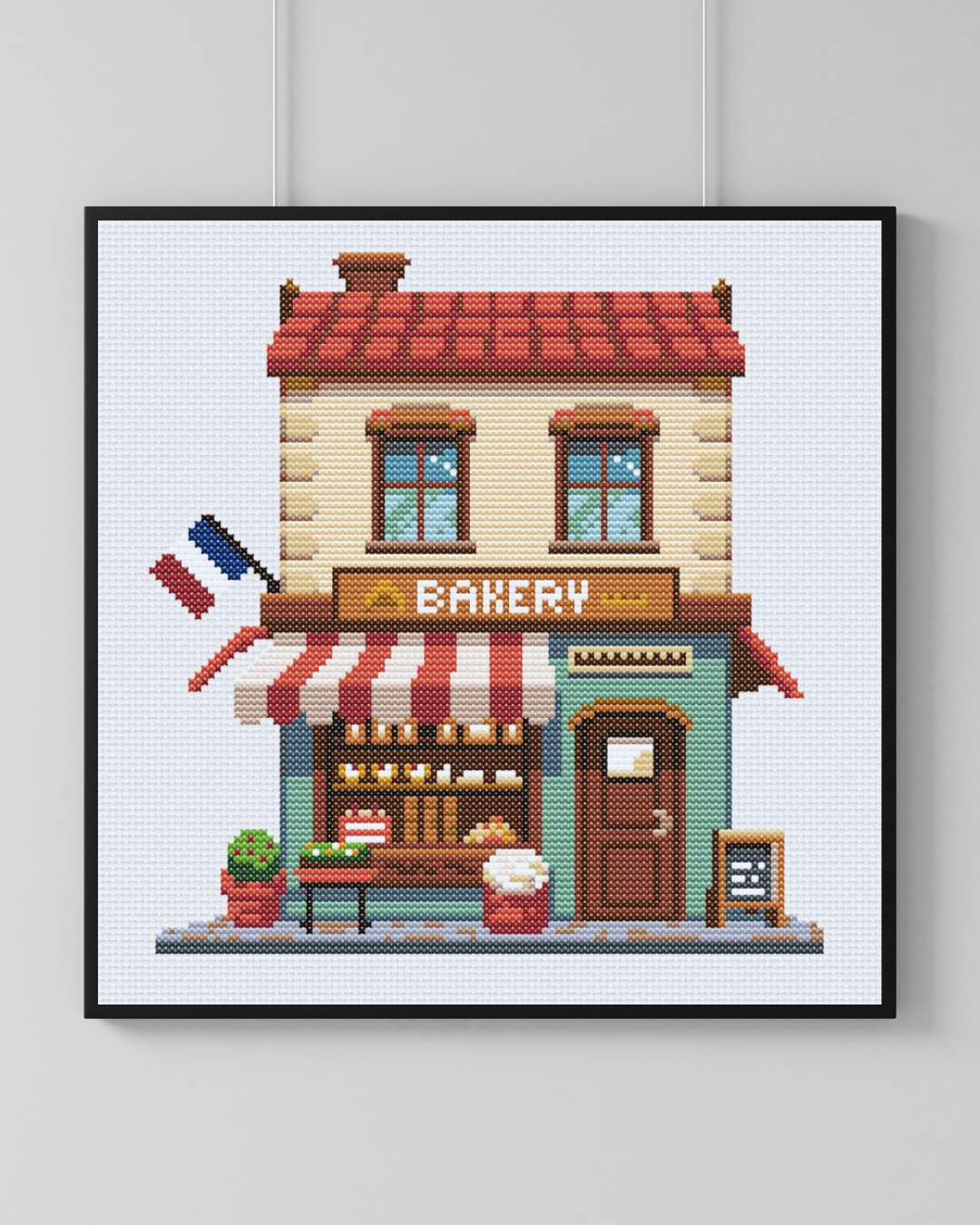 Patrón de Punto de Cruz "Cozy French Bakery" - CrossGuidetPatterns