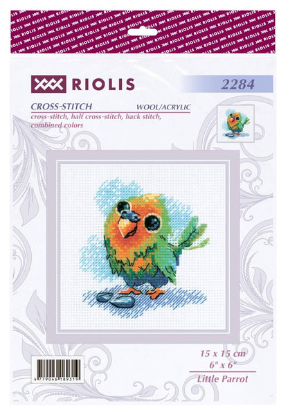 Kit de Punto de Cruz Riolis "Pequeño Loro" - 2284
