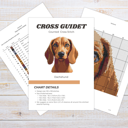 Patrón de Punto de Cruz "Dachshund" - CrossGuidetPatterns
