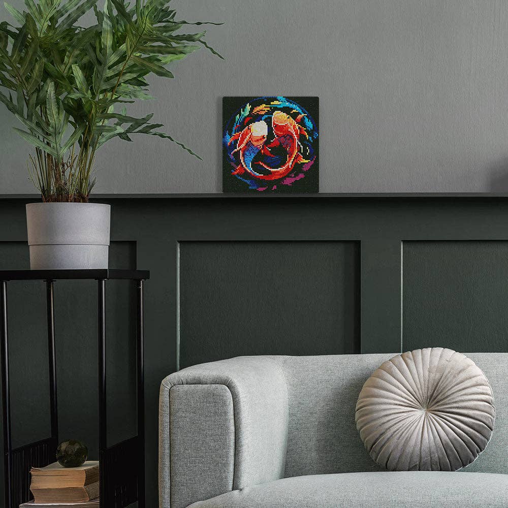 Kit de Punto Diamante Figured’Art "Carpas Koi" (Lienzo con Bastidor 25×25 cm)