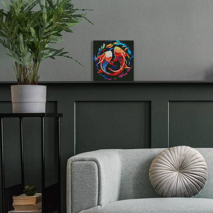 Kit de Punto Diamante Figured’Art "Carpas Koi" (Lienzo con Bastidor 25×25 cm)