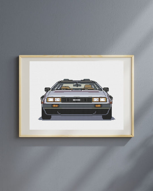 Patrón de punto de cruz del Delorean de Regreso al Futuro