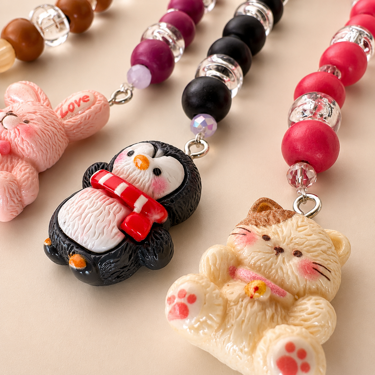 Buscatijeras de Abalorios "Animales Kawaii" - BT020 - ElMundoEnCruz