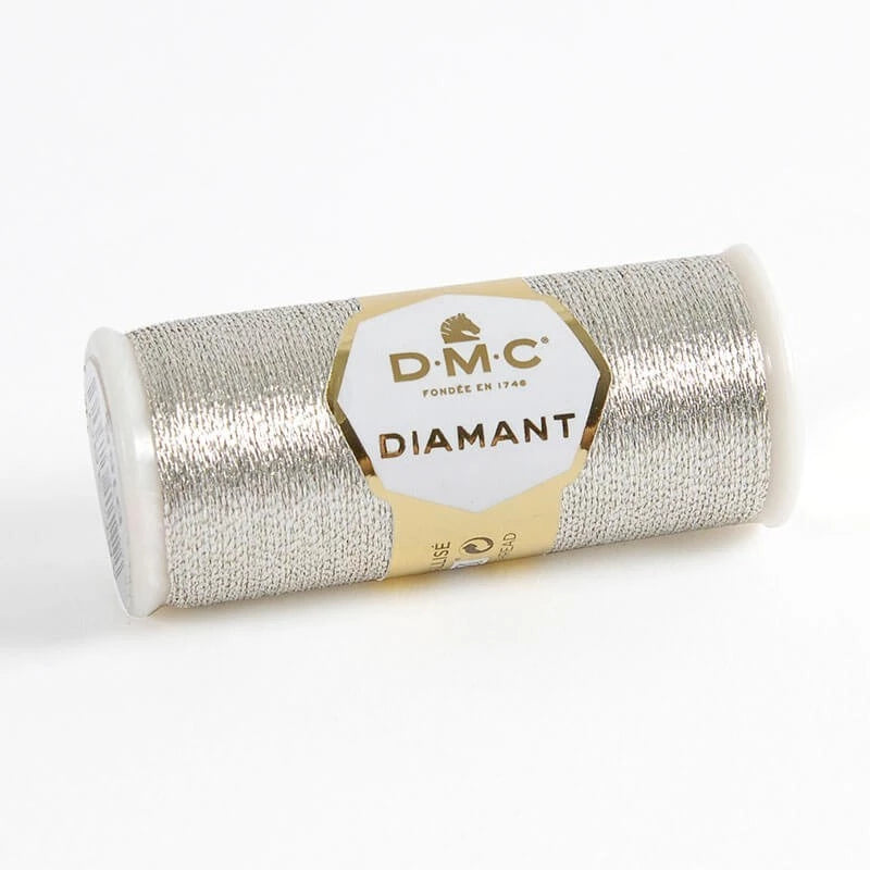 Hilo metalizado DMC Diamant D168 en bobina de 33 metros para bordado y punto de cruz con efecto brillante