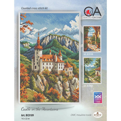 Kit de Punto de Cruz Collection D’Art" Castillo en las Montañas" - BC8109